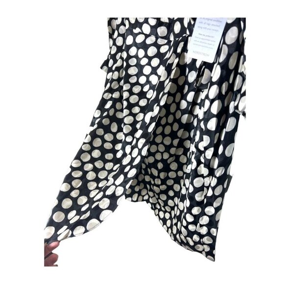 London Times Womens Black Polka Dot Silky Satin Faux Wrap Dress Plus Sz 18W New - Picture 7 of 9